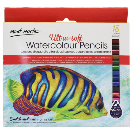 Mont Marte Ultra-Soft Watercolour Pencils 18 Piece – Jimnettes Superstore