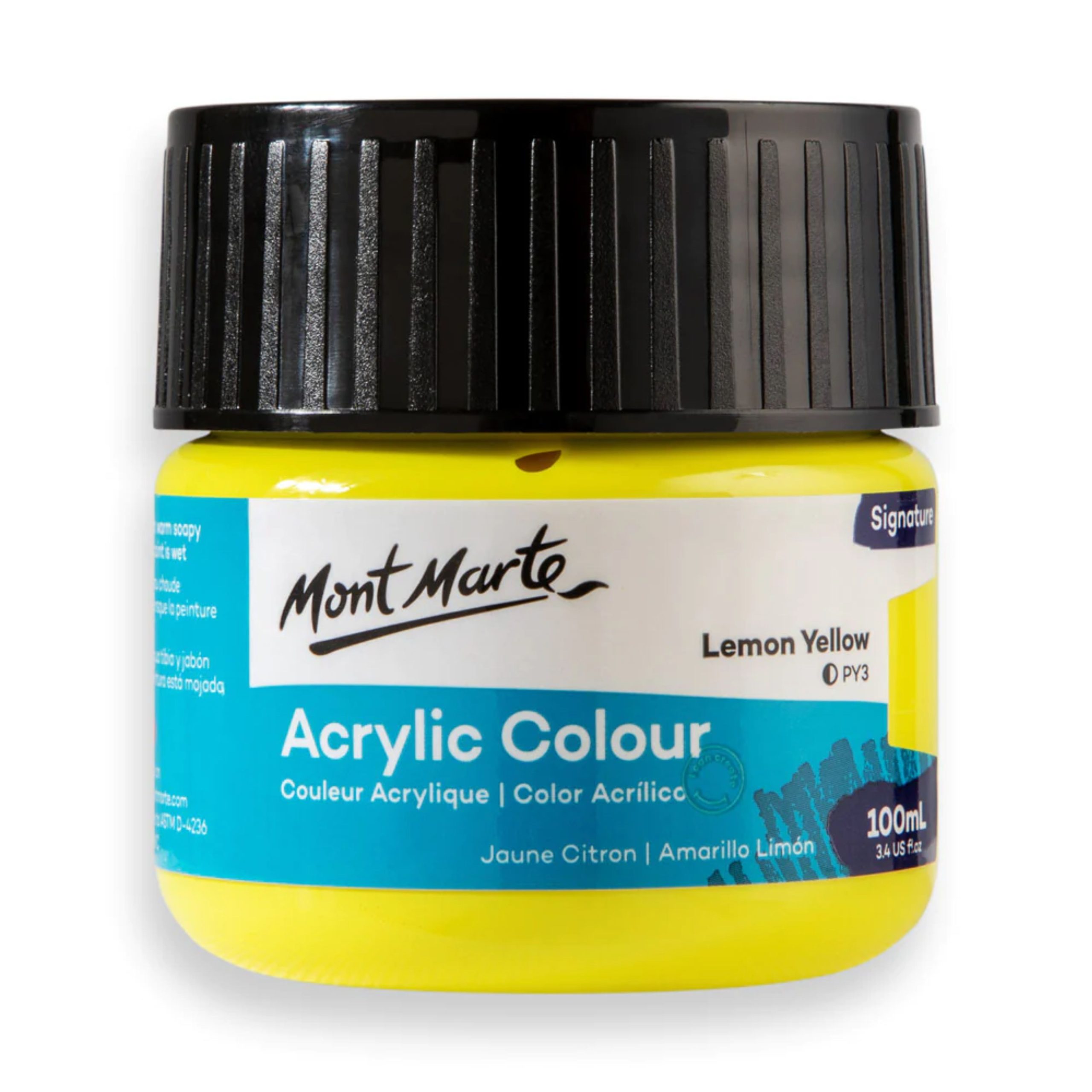 Mont Marte Acrylic Colour Paint Signature 100ml Tub – Lemon Yellow ...