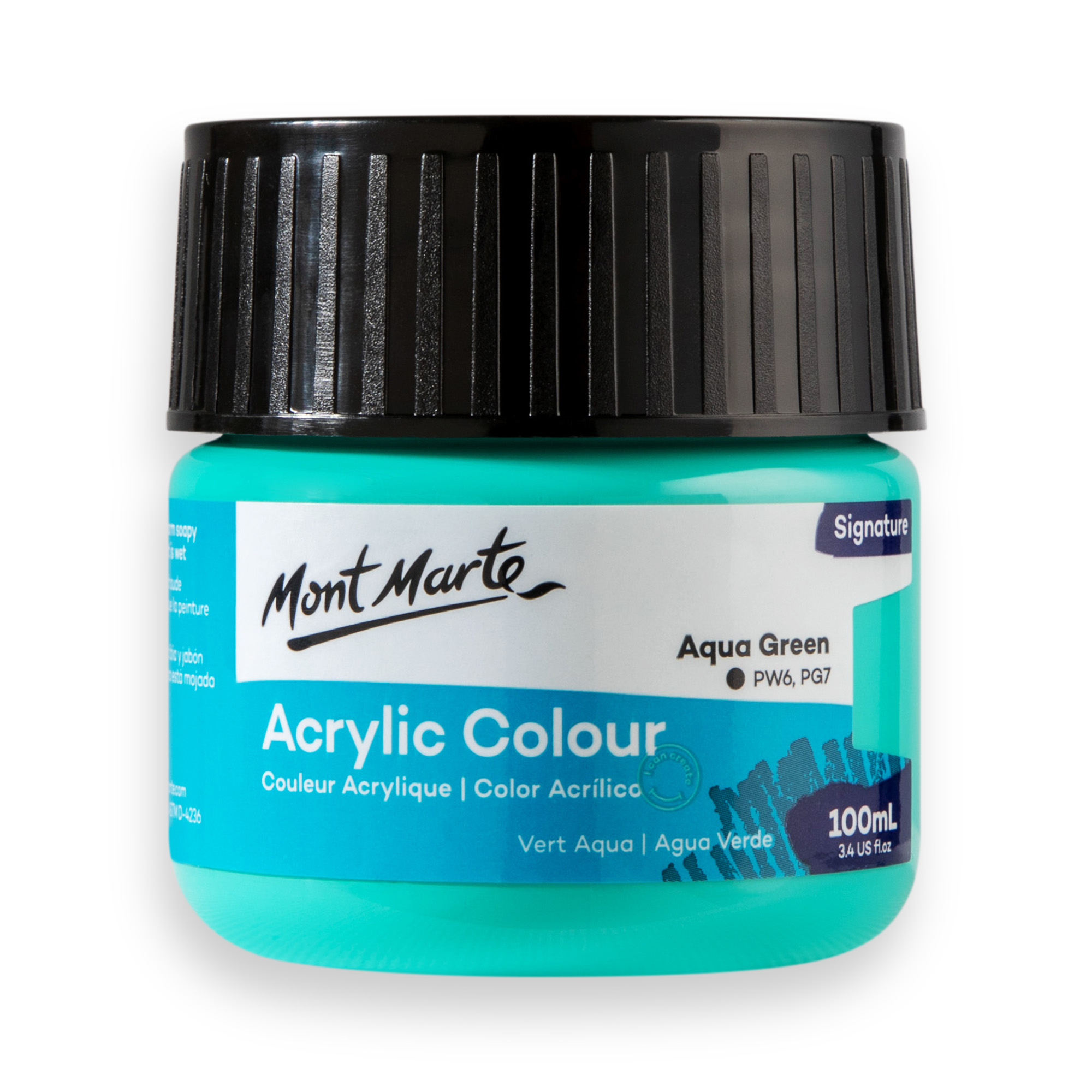 Mont Marte Acrylic Colour Paint Signature 100ml Tub – Aqua Green ...