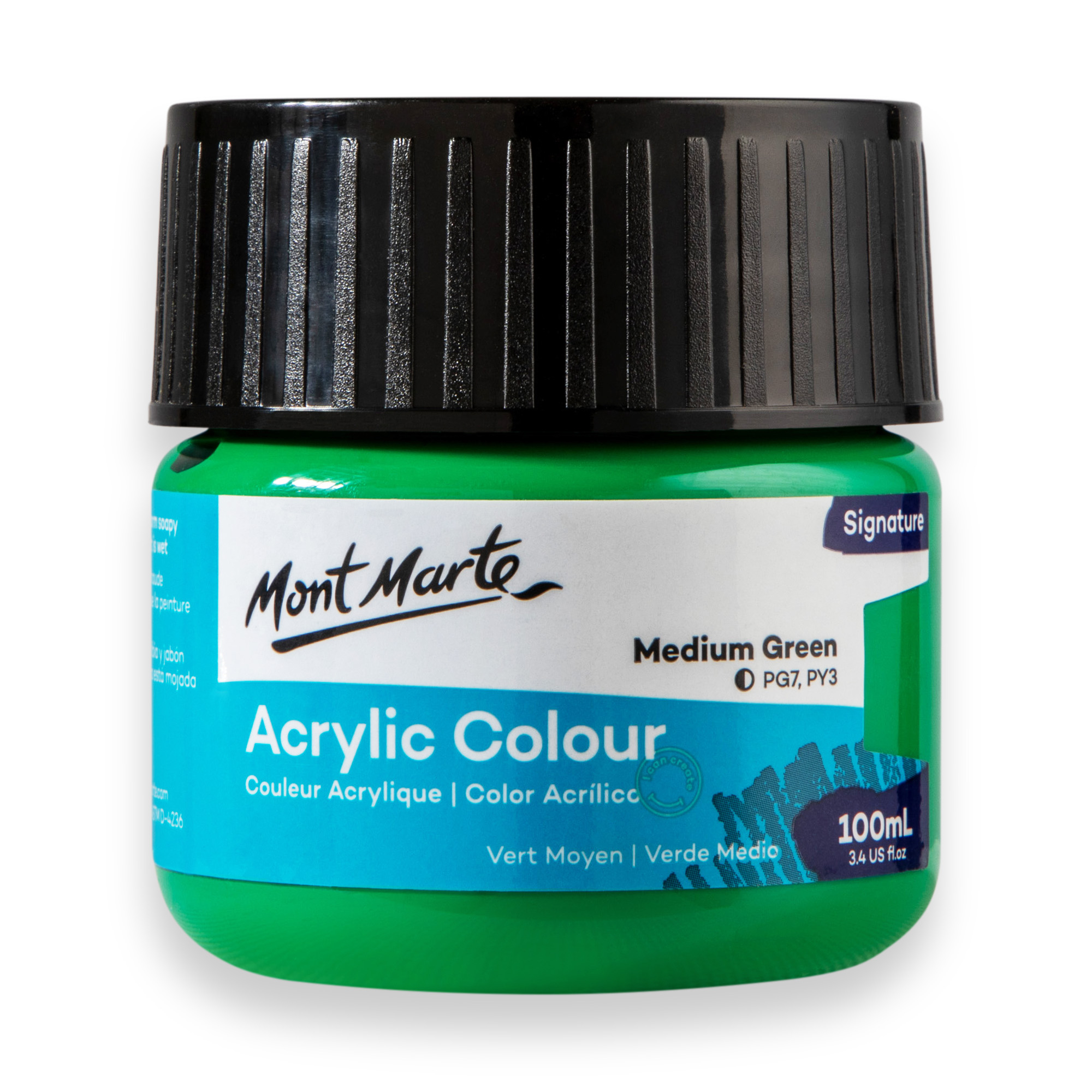 Mont Marte Acrylic Colour Paint Signature 100ml Tub – Medium Green ...