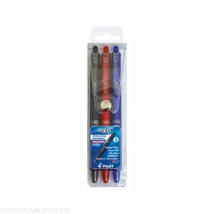 Pilot Frixion Ball Clicker Erasable Medium Rollerball Pens - Wallet of 3