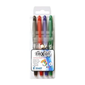 PILOT Frixion 0.7mm Erasable Rollerball Pen - Wallet of 4