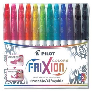 PILOT FRIXION Colors Medium Felt Tip Pen - Wallet of 12
