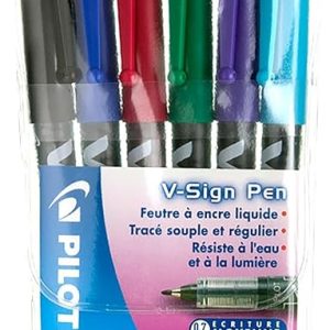 Pilot V-Sign Felt-tip Pen Medium Point Assorted Colours