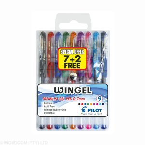 Pilot Pen Wingel 0.7mm Wallet of 9