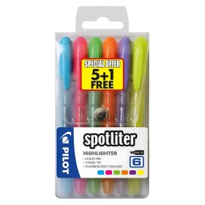 PILOT Spotliter Highlighter Wallet of 6 – Fluorescent Colours