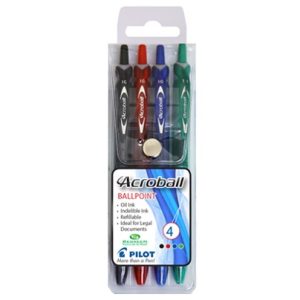 Pilot Acroball Basic Ballpoint Wallet of 4 Assorted
